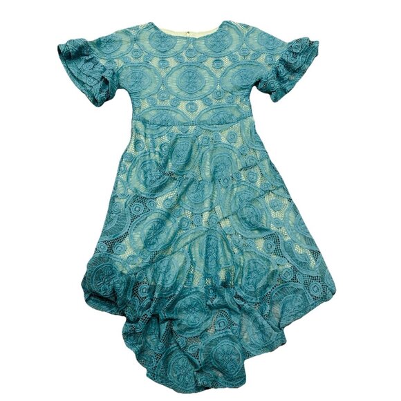Mia Joy Joyfolie Girls Turquoise Lace Dress Size 12 Boho - Picture 1 of 4
